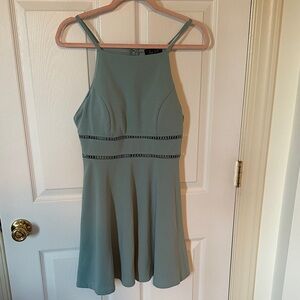 Elegant Dusty Blue Sleeveless Dress